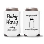 16. Personalized Baby Shower Koozies - White