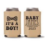 18. It_s A Boy - Baby Shower Koozie Light Brown