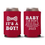 18. It_s A Boy - Baby Shower Koozie Red