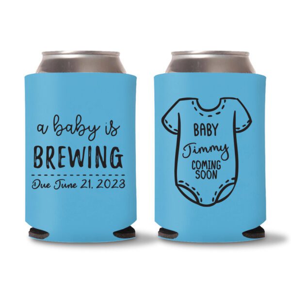 20. Cyan Baby Shower Koozies Custom