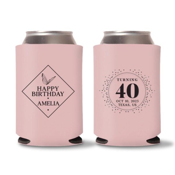 21. 40th Birthday Can Cooler - Baby Pink