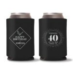 21. 40th Birthday Can Cooler - Black