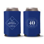 21. 40th Birthday Can Cooler - Blue