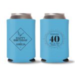 21. 40th Birthday Can Cooler - Cyan