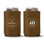 21. 40th Birthday Can Cooler - Dark Brown