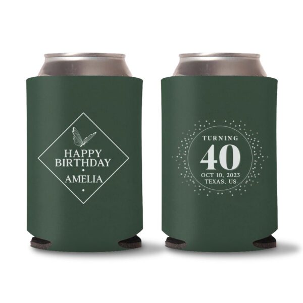 21. 40th Birthday Can Cooler - Green