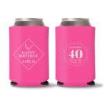 21. 40th Birthday Can Cooler - Pink
