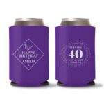 21. 40th Birthday Can Cooler - Purple