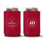 21. 40th Birthday Can Cooler - Red