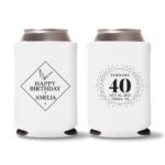 21. 40th Birthday Can Cooler - White