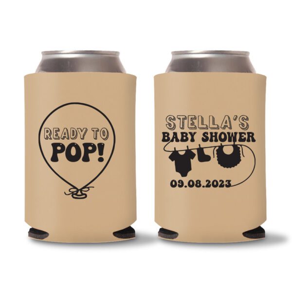 21. Light Brown Personalized Baby Shower Koozies