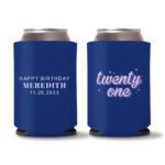 21st Birthday Koozies D17- Blue