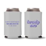 21st Birthday Koozies D17- Gray