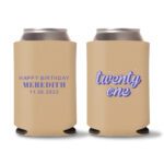 21st Birthday Koozies D17- Light Brown