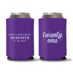 21st Birthday Koozies D17- Purple