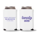21st Birthday Koozies D17- White