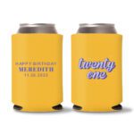21st Birthday Koozies D17- Yellow