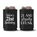 21st birthday koozie D11-Black