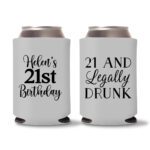21st birthday koozie D11-Gray