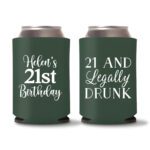 21st birthday koozie D11-Green