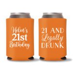 21st birthday koozie D11-Orange