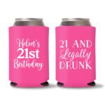 21st birthday koozie D11-Pink