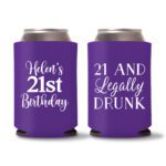 21st birthday koozie D11-Purple