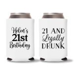 21st birthday koozie D11-White