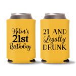 21st birthday koozie D11-Yellow