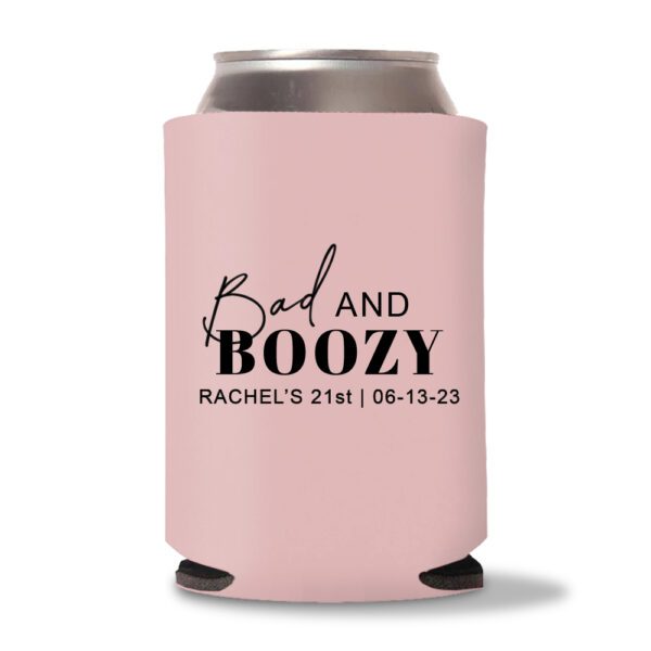 21st birthday koozie D12-Baby Pink