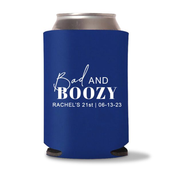 21st birthday koozie D12-Blue