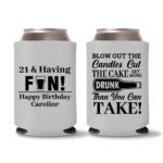 21st birthday koozie D13- Gray