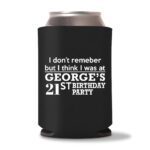 21st birthday koozie D15- Black