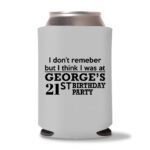 21st birthday koozie D15- Gray