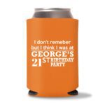 21st birthday koozie D15- Orange