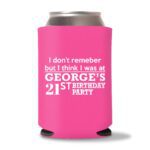 21st birthday koozie D15- Pink