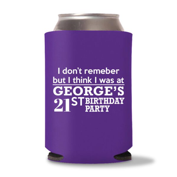 21st birthday koozie D15- Purple