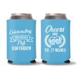21st birthday koozie D16- Cyan