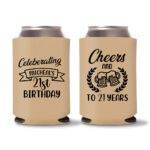 21st birthday koozie D16- Light Brown