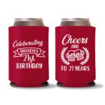 21st birthday koozie D16- Red