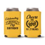 21st birthday koozie D16- Yellow