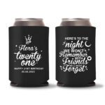 21st birthday koozie D18- Black