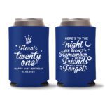 21st birthday koozie D18- Blue