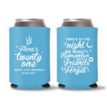 21st birthday koozie D18- Cyan