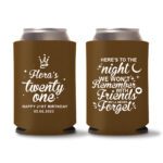21st birthday koozie D18- Dark Brown