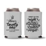 21st birthday koozie D18- Gray