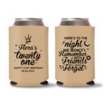 21st birthday koozie D18- Light Brown