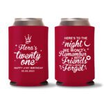 21st birthday koozie D18- Red