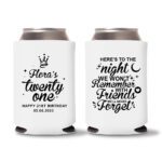 21st birthday koozie D18- White