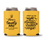 21st birthday koozie D18- Yellow